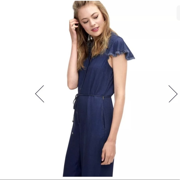 Splendid Ruffle Playsuit Denim. Size L. $178 - Picture 2 of 6